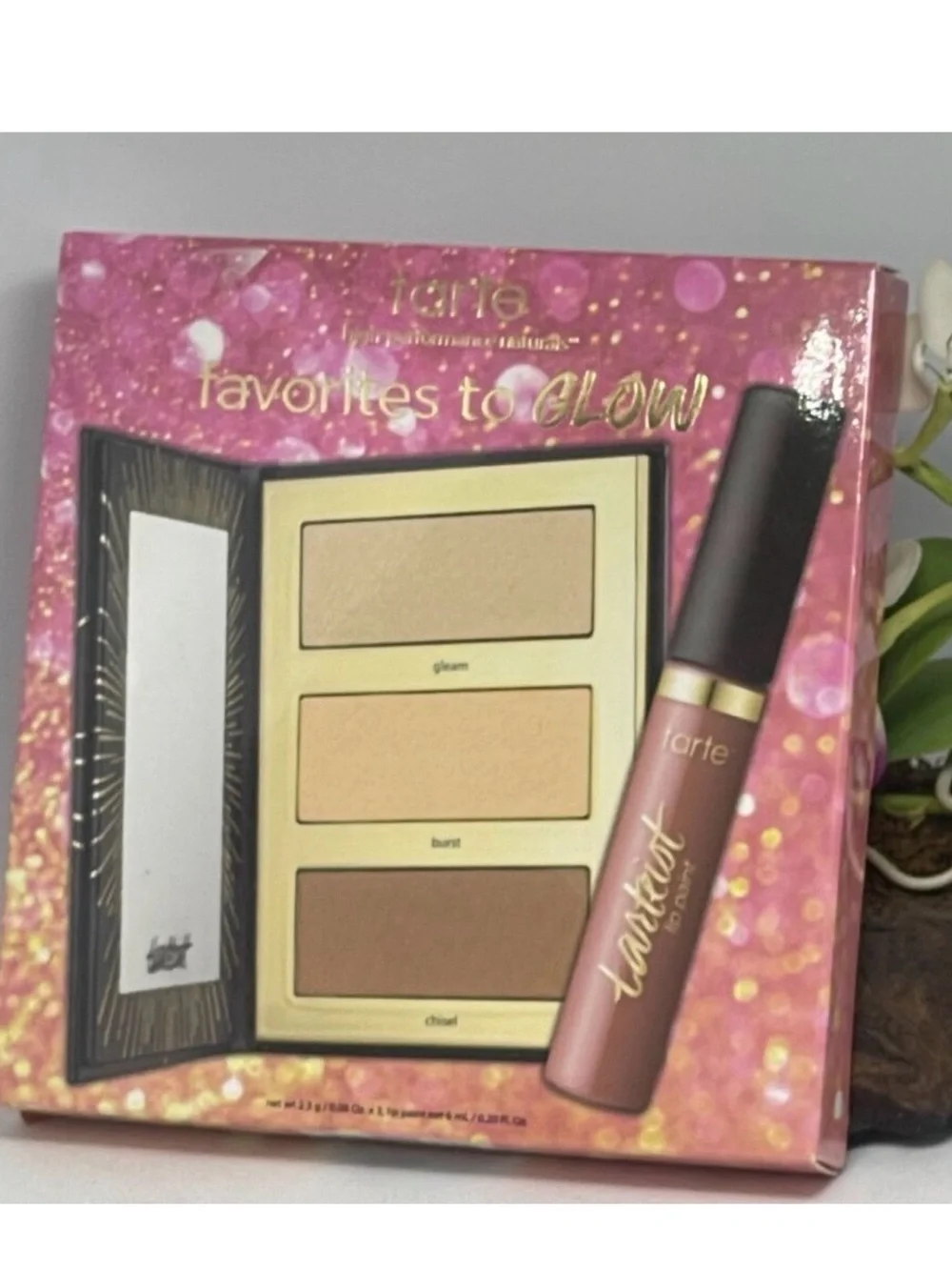 Tarte Tarteist Pro Glow To Go Highlight & Contour Palette + Lip Paint-New in Box